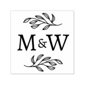 Tampon Auto-encreur Wedding Couple Monogram Elegant Botanical (Design)
