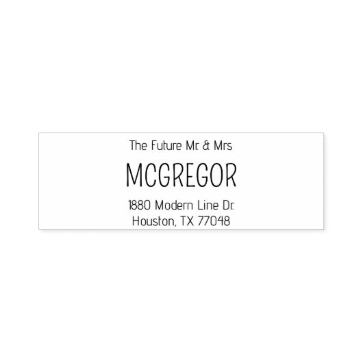 Tampon Auto-encreur Wedding Stamp Future Mr. Mrs. Last Name Engagement (Design)