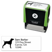 Tampon Auto-encreur Weimaraner Chien race Silhouette Adresse de retour (En situation)