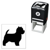 Tampon Auto-encreur West Highland White Terrier Chien race Silhouette (En situation)