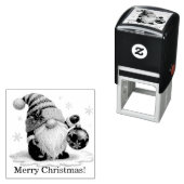 Tampon Auto-encreur Whimsical Gnome With Ornament Christmas Ornament (En situation)