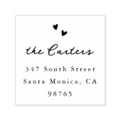 Tampon Auto-encreur Whimsical Hearts Script Name & Return Address (Design)
