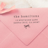 Tampon Auto-encreur Whimsical Main Draw Bow Minimalist Family Address