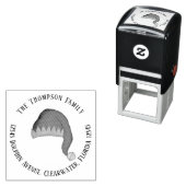 Tampon Auto-encreur Whimssical Return Adresse Elf Casquette (En situation)