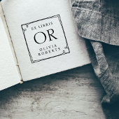 Tampon Auto-encreur Whimsy Frame Nom personnalisé Monogram Ex Libris