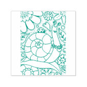 TAMPON AUTO-ENCREUR  WHIMSY GARDEN SNAIL & LADYBUG, BUG'S FLOWER GARDEN (Design)