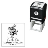 Tampon Auto-encreur White Rabbit Alice in Wonderland Enregistrer la da (En situation)