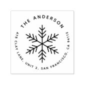Tampon Auto-encreur Winter Snowflon Modern Round Retour Adresse (Design)
