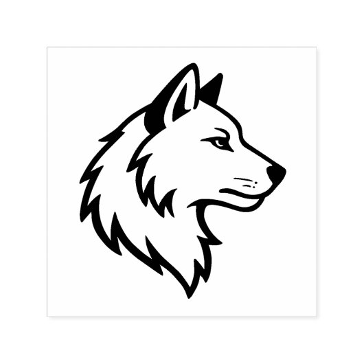 Tampon Auto-encreur Wolf Head Profile (Design)