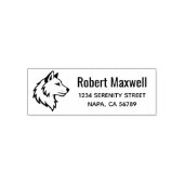Tampon Auto-encreur Wolf Head Profile Return Address (Design)