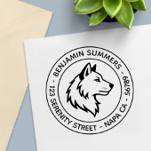 Tampon Auto-encreur Wolf Head Profile Round Address