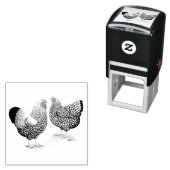 Tampon Auto-encreur Wyandottes Paire en argent (En situation)