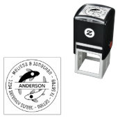 Tampon Auto-encreur Yin-Yang Poisson Couple Famille Adresse ronde 4 (En situation)