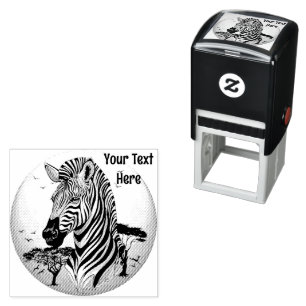 Tampon Auto-encreur Zebra African Savanna Wild Animal