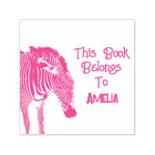 Tampon Auto-encreur Zèbre Personnalisé Ce Livre Appartient À (Design)