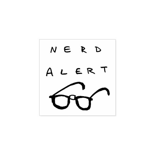 Tampon automatique nerd Alert 1x1" (Impression)