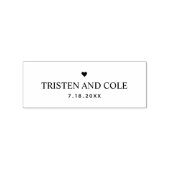 Tampon Bois Coeur Date Nom du Couple (Impression)
