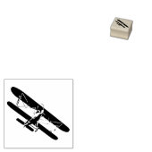 Tampon caoutchouc 3 tailles avec image rétro Avion (Tamponné)