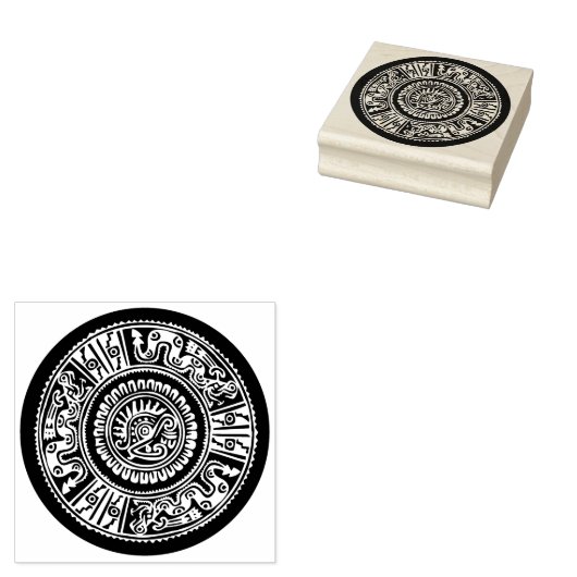 Tampon caoutchouc design Aztec (Tamponné)