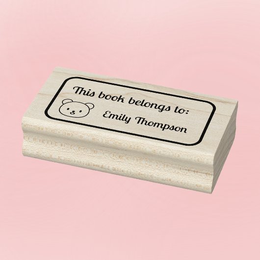 Tampon 'Ce livre appartient à' Ourson Mignon