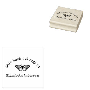 Tampon "Ce livre appartient à" Papillon Monarque