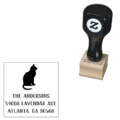 Tampon d'adresse de retour avec silhouette de chat (Tamponné)