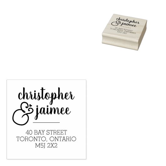 tampon d'adresse de retour couple (Tamponné)