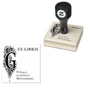 Tampon de bookplate Ex Libris botanique à lettre G (Tamponné)