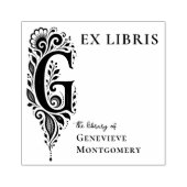 Tampon de bookplate Ex Libris botanique à lettre G (Impression)