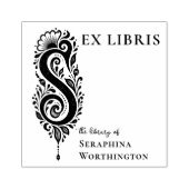 Tampon de bookplate Ex Libris botanique avec la le (Impression)