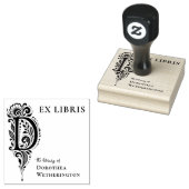 Tampon de bookplate Ex Libris botanique lettre D (Tamponné)