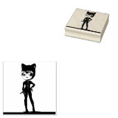 TAMPON DE CAOUTCHOUC CUTE DE DAME CAT (Tamponné)