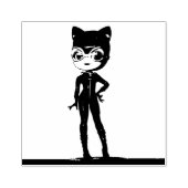 TAMPON DE CAOUTCHOUC CUTE DE DAME CAT (Impression)