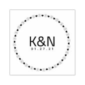 Tampon de mariage à logo circulaire cœur de diaman (Impression)