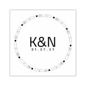 Tampon de mariage à logo circulaire initial Cœur d (Impression)