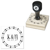 Tampon de mariage initial cœur circulaire rond (Tamponné)