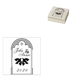 Tampon de marque de mariage vintage Art Déco