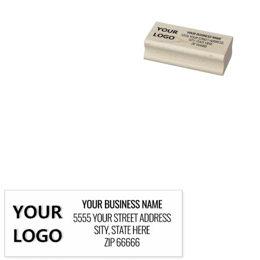 Tampon de nom d'adresse de logo d'entreprise perso (Tamponné)