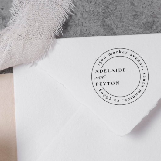 Tampon de nom d'adresse en monogramme de cercle ro