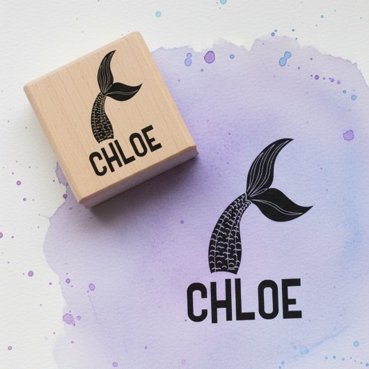 Tampon de signature avec nom et queue de sirène