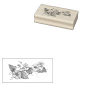 Tampon d'image dessinée à la main de rose trémière (Tamponné)