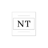 Tampon en bois avec bordure à deux initiales Monog (Impression)