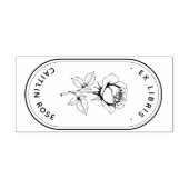 Tampon en bois classique de rose Ex Libris Art (Impression)