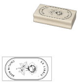 Tampon en bois classique de rose Ex Libris Art (Tamponné)