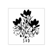 Tampon en bois de crocus bleus (Impression)