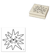 Tampon en bois de visage de lion artistique mignon (Tamponné)