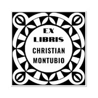 Tampon en bois Ex Libris - Motif géométrique
