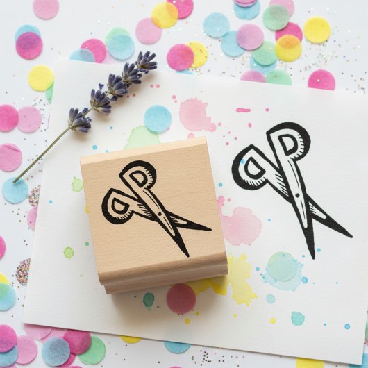 Tampon en bois mini ciseaux d'art