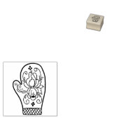 Tampon en bois - Mitten (Tamponné)