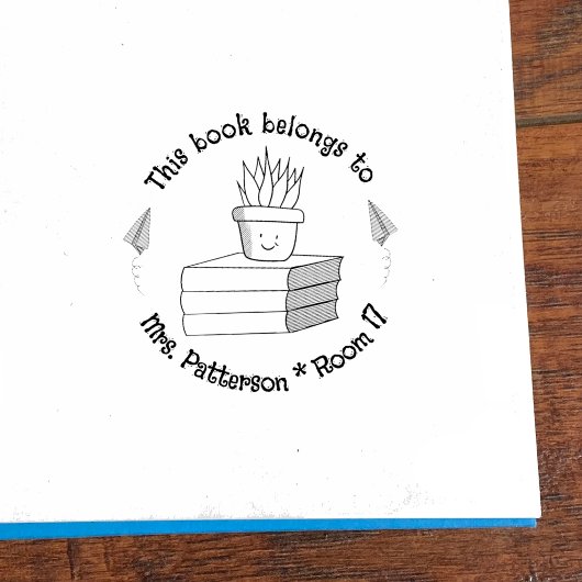 Tampon en bois pour bibliothèque de classe éditabl